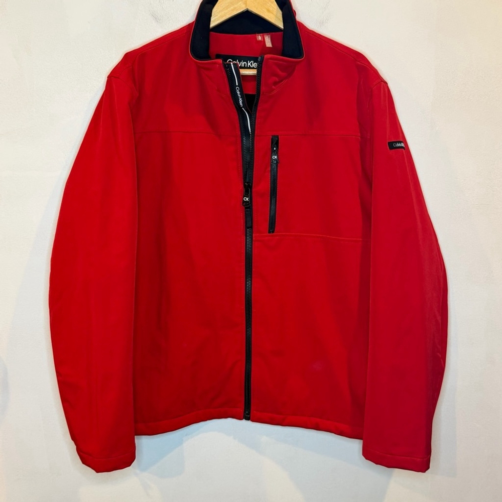 Calvin Klein Red sherpa Lined Jacket Mens L NWOT